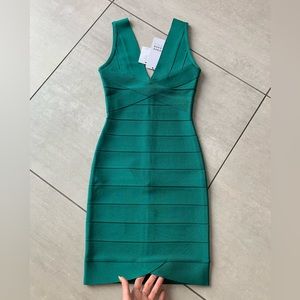 Herve Leger Green Mini Dress